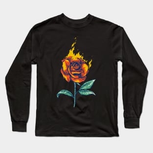 flower rose fire Long Sleeve T-Shirt